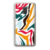 Colored Zebra: Samsung Galaxy A8 (2018) Transparant Hoesje