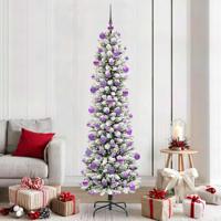 Kunstkerstboom met 300 LED Wit 210 cm PVC en Metaal en Plastic