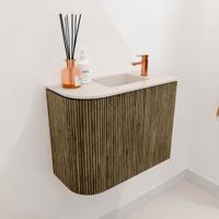 Toiletmeubel Mondiaz Joya Dlux | 51.6 cm | Meubelkleur Dusk | Faye wastafel Meli Wasbak Rechts | 1 kraangat
