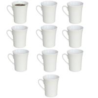 Gerimport Koffie / thee mok - 10x stuks - wit - 280 ml - mokken - porselein
