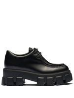 Prada chaussures en cuir Monolith à lacets - Noir - thumbnail