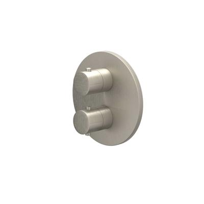 Afbouwdeel IVY Bond Inbouwthermostaat 2-weg Met Rond Rozet Geborsteld Nickel PVD IVY