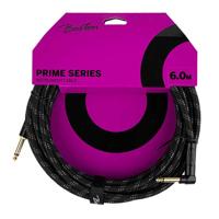 Boston GCRB-60A Prime Series Black Tweed Gitaarkabel Recht-Haaks 6 Meter