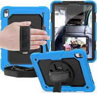 Schokbestendige kleurrijke silicagel + PC beschermende case voor iPad Pro 11 inch (2018) met houder & schouderriem & hand riem & pen sleuf (baby blau