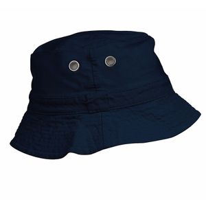 Vissershoedje/zonnehoedje - navy blauw - one size - zonbescherming voor volwassenen   -