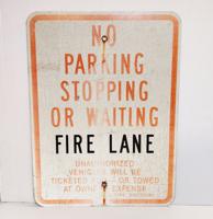 No Parking And Stopping In Fire Lane Origineel Amerikaans Verkeersbord - 61 x 46 cm