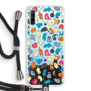 Kleurrijke katten: Huawei P Smart Pro Transparant Hoesje met koord