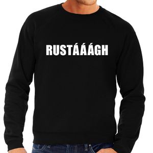 Rustaaagh tekst sweater / trui zwart voor heren