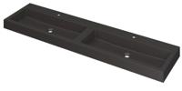 INK Wastafel Momento Quartz dubbel met 2 kraangaten 180 cm x 45 cm x 9 cm Quartz zwart 3421271