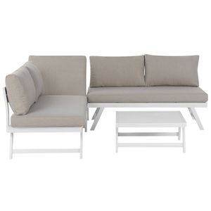 Beliani COCCORINO - Loungeset-Grijs-Aluminium