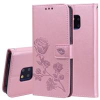Rose reliëf horizontale Flip PU lederen draagtas voor Huawei mate 20 Pro met houder & kaartsleuven & portemonnee (Rose goud)