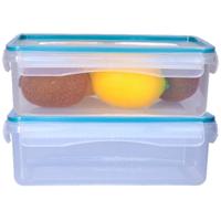 5Five Vershoudbakje met deksel - 2x - kunststof - luchtdicht - 20 x 13 x 7 cm - 1200 ml
