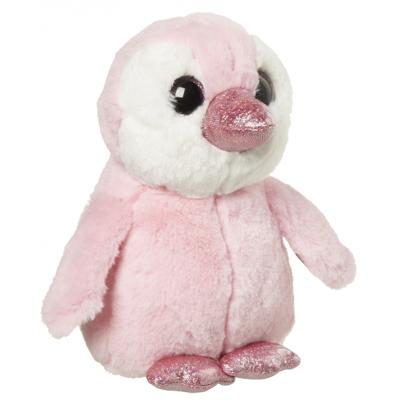Nature Planet Pluche Pinguin - roze - 18 cm - pluche dieren knuffels - Pinguins