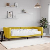 Slaapbank met matras 90x200 cm fluweel geel
