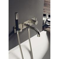 Hotbath Cobber afbouwdeel inbouw douche en badmengkraan automatische omstelinrichting met doucheslang en handdouche geborsteld nikkel CB026EXTGN