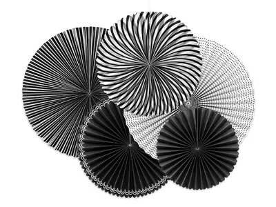 Decoratieve Rozetten Black & White 5-delig