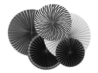 Decoratieve Rozetten Black & White 5-delig