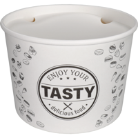 Bak | Karton + PE | 1890ml | TASTY | incl. Deksel | foodbucket | wit | 150 stuks