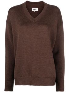 MM6 Maison Margiela pull à logo intarsia - Marron