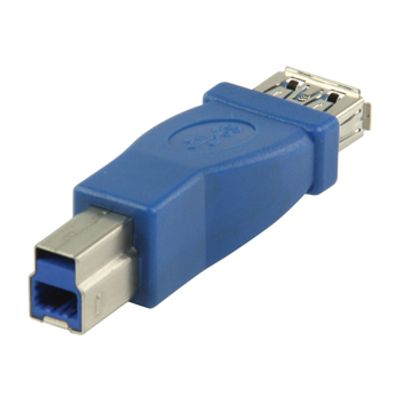 Valueline VLCP61900L tussenstuk voor kabels USB B USB A Blauw