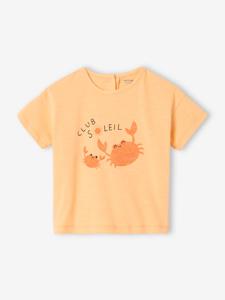 'Zeedieren' baby T-shirt met korte mouwen abrikoos