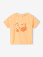 'Zeedieren' baby T-shirt met korte mouwen abrikoos