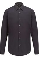BOSS Regular Fit Overhemd zwart, Effen - thumbnail