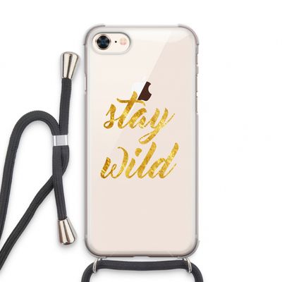 Stay wild: iPhone 8 Transparant Hoesje met koord