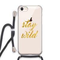 Stay wild: iPhone 8 Transparant Hoesje met koord