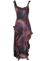 Rokh robe mi-longue à volants - Marron