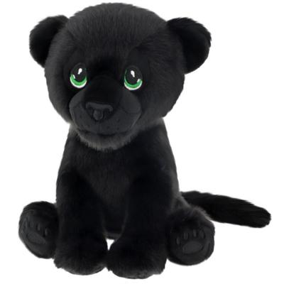 Keel Toys pluche Panter - knuffeldier - zwart - zittend - 23 cm