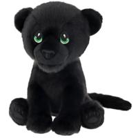 Keel Toys pluche Panter - knuffeldier - zwart - zittend - 23 cm