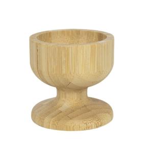 Eierdopjes bamboe hout - 1x - blanco - 5 x 5 cm - ontbijt/brunch servies