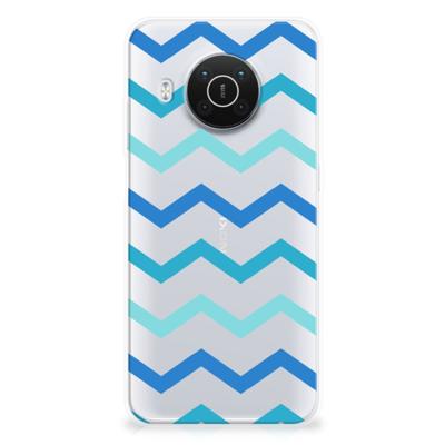 Nokia X10 | X20 | TPU bumper | Zigzag Blauw