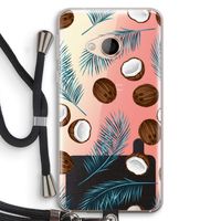 Kokosnoot roze: HTC U Play Transparant Hoesje met koord