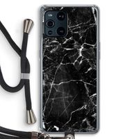 Zwart Marmer 2: Oppo Find X3 Transparant Hoesje met koord