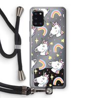 Rainbow Unicorn: Samsung Galaxy A31 Transparant Hoesje met koord