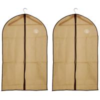 Arte kledinghoes - 3x stuks - beige - 60 x 100 cm - met kijkvenster - Kledingkast - Kleding opbergen