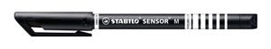 STABILO SENSOR, Fineliner, Medium 0.7 mm, Met Meeverende Punt, zwart, per stuk