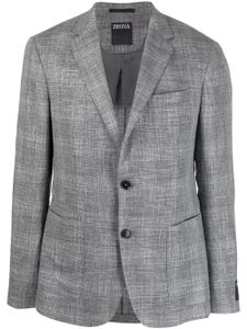 Zegna checked single-breasted blazer - Gris