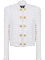 Balmain tweed single-breasted button blazer - Blanc