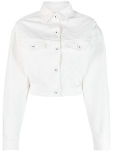 Off-White veste en jean à coupe crop - Blanc