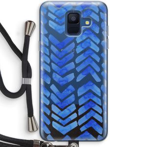 Blauwe pijlen: Samsung Galaxy A6 (2018) Transparant Hoesje met koord