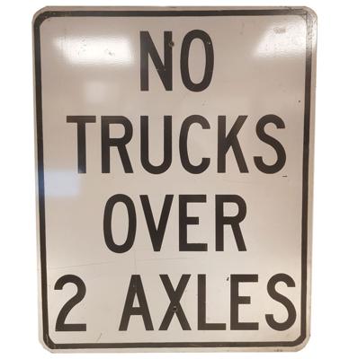 No Trucks Over 2 Axles Metalen Straatbord - Origineel