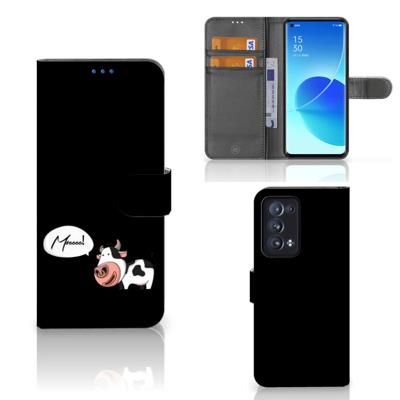 OPPO Reno 6 Pro Plus 5G Leuk Hoesje Cow | Portemonnee hoesje OPPO Reno 6 Pro Plus 5G Leuk Hoesje Cow | Portemonnee hoesje