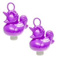 Duckiez eenhoorn badeendje badspeelgoed - 8x - paars - 12 x 6 cm - Met oogje voor het hengelspel