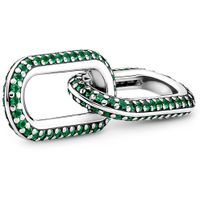 Pandora Me 799660C01 Link Styling Pave Double Green zilver-kristal 8,6 x 29,6 mm
