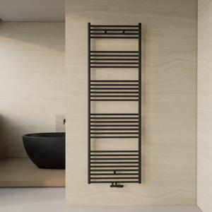 Designradiator BWS Nile Gobi 180x60 cm Geborsteld Mat Zwart Midden/zij-aansluiting