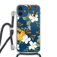 No flowers without bees: iPhone 12 mini Transparant Hoesje met koord