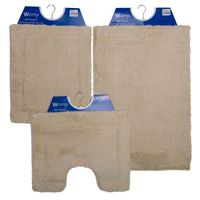 Wicotex-Badmatset-Badmat-Toiletmat-Bidetmat uni beige - thumbnail